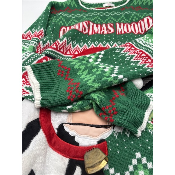 Holiday Time Christmas Moood Ugly Sweater Cow Bell Size Medium Heifer Green - Picture 7 of 15